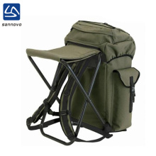 wholesale durable backpack with folding chair,custom fishing backpack